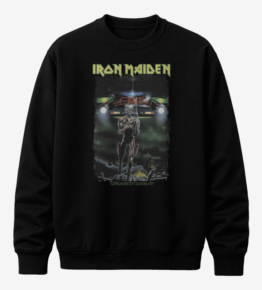 Poleron polo Negro de Iron Maiden Somewhere on Tour