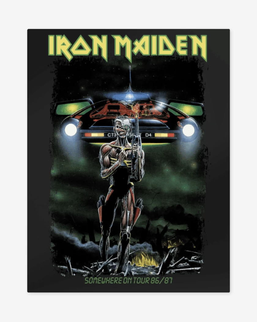 Print metalico Negro de Iron Maiden Somewhere on Tour