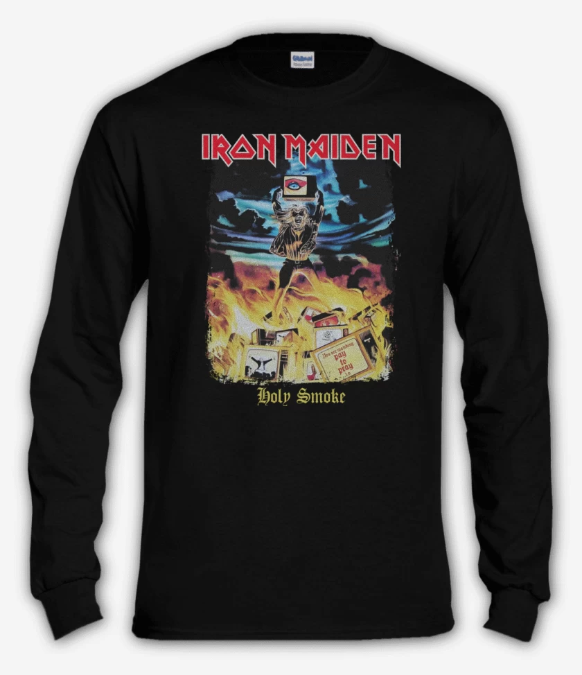 Polera manga larga Negro de Iron Maiden Holy Smoke