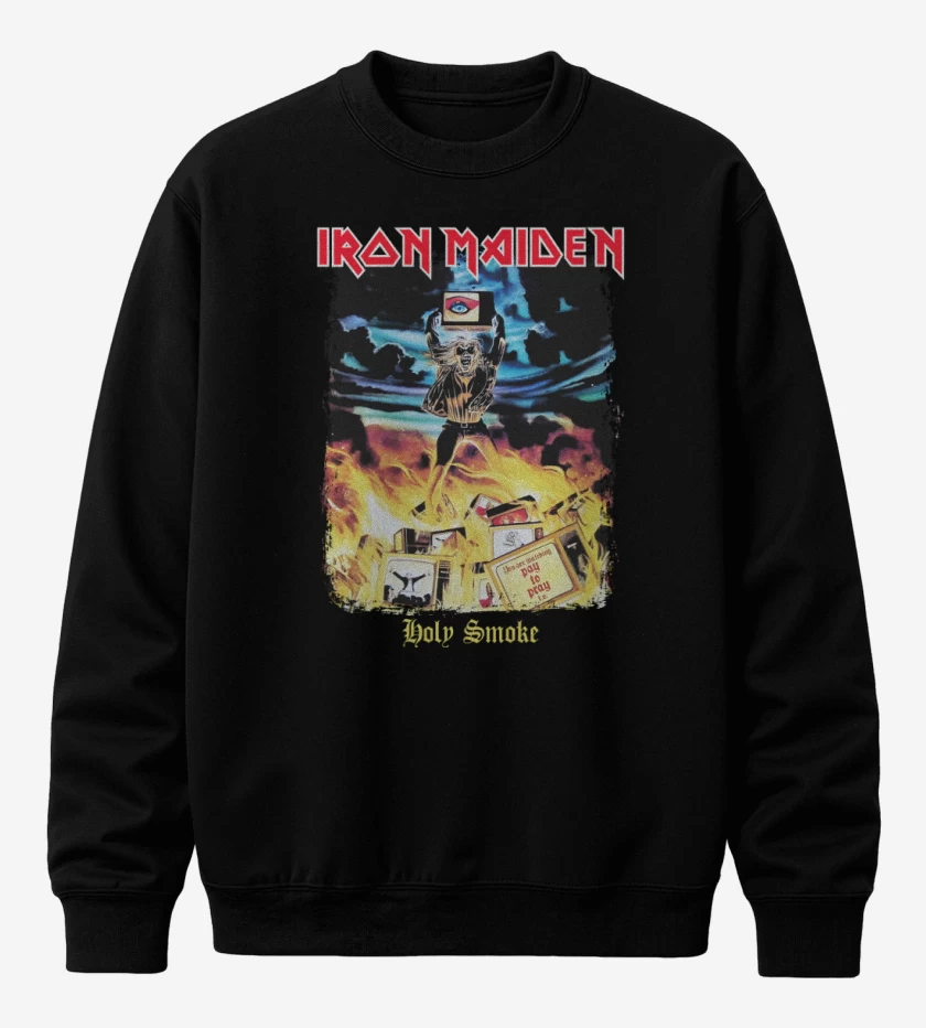 Poleron polo Negro de Iron Maiden Holy Smoke