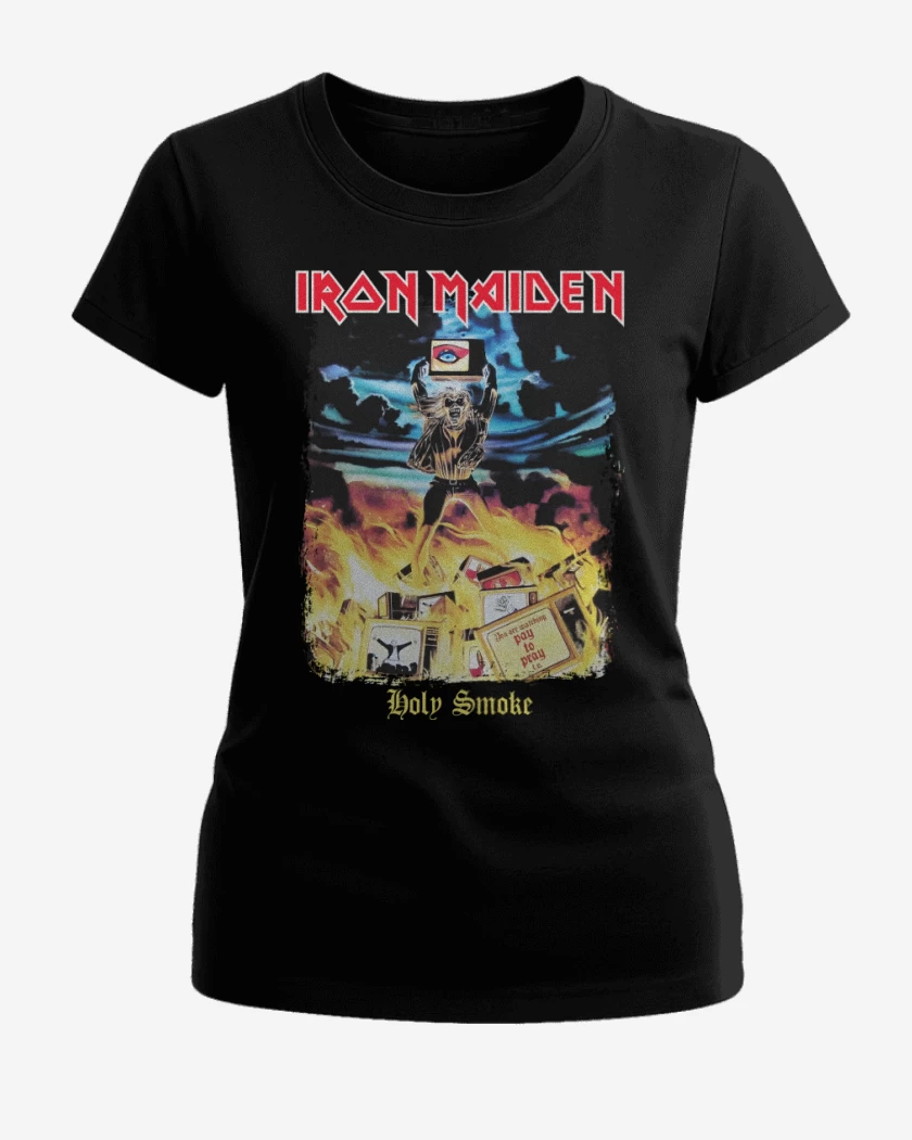 Polera de Mujer Negro de Iron Maiden Holy Smoke