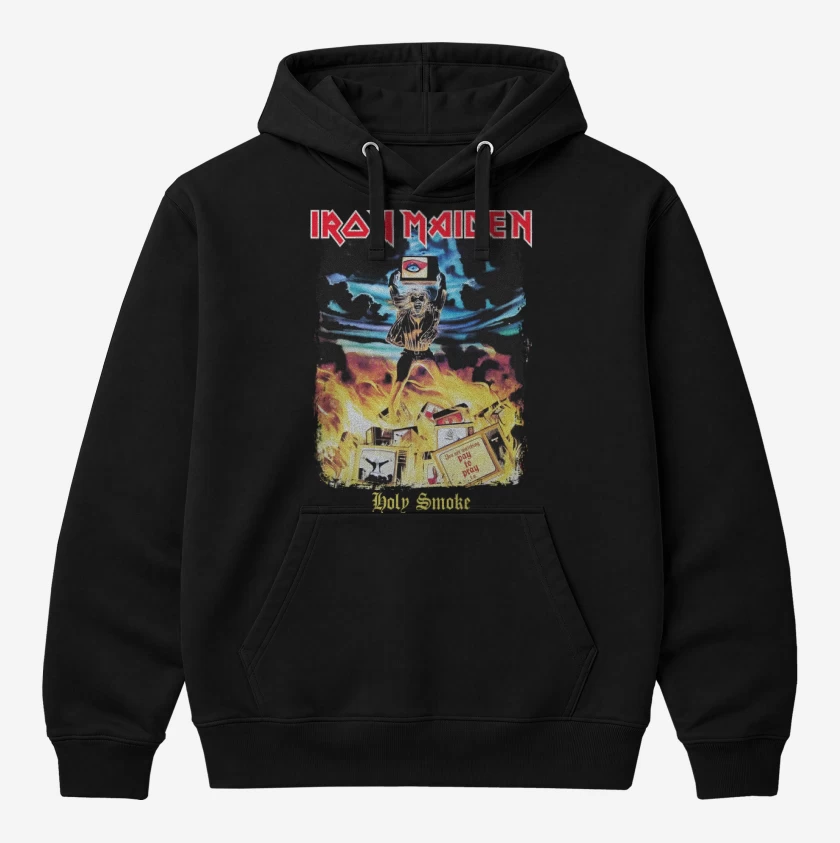 Polerón Canguro Negro de Iron Maiden Holy Smoke