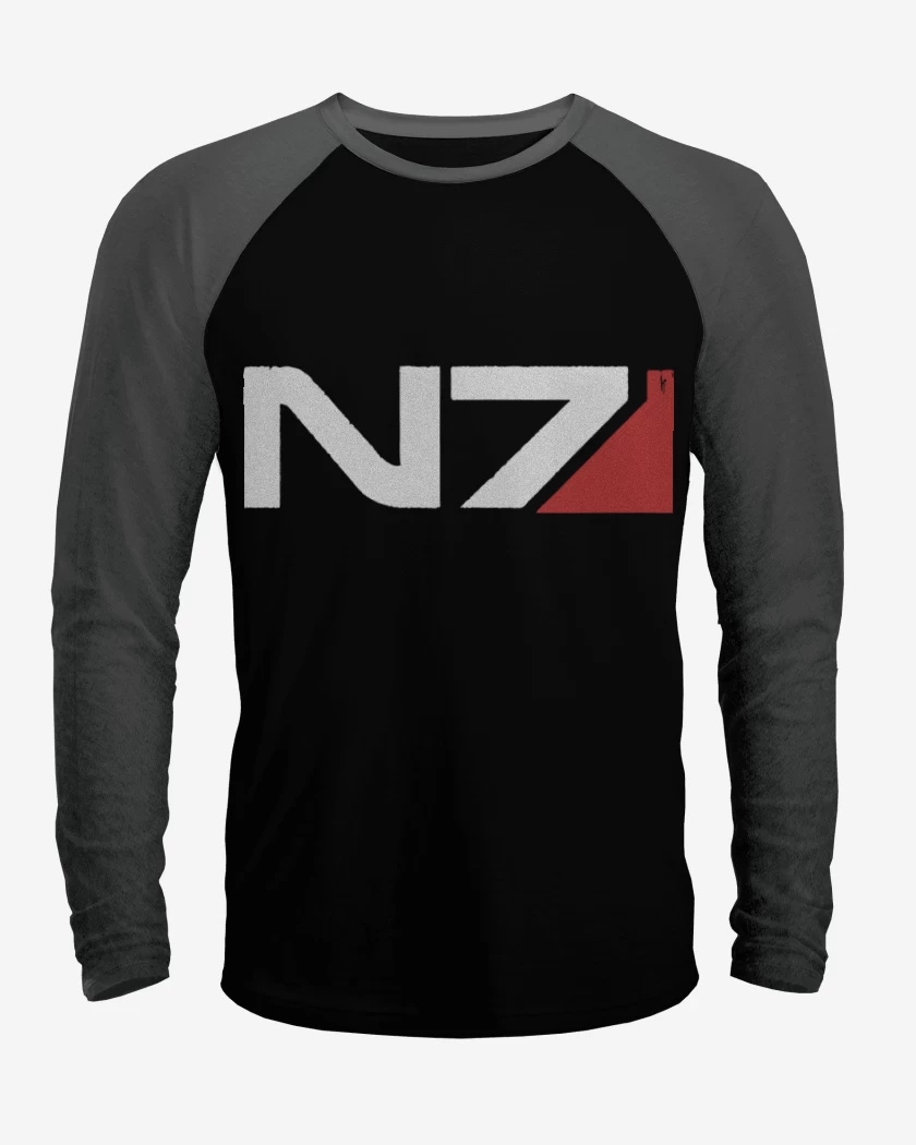 Polera Raglan Negro / Negro Heather de N7
