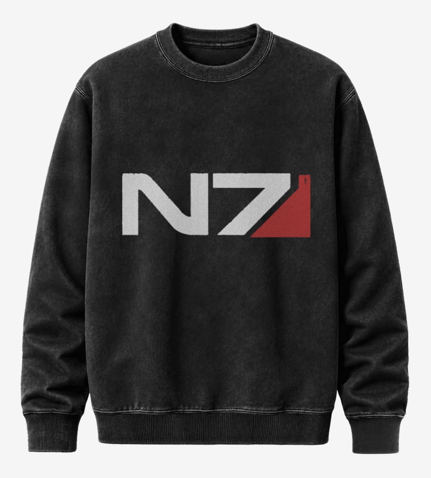 Poleron Polo Acid Wash Negro de N7