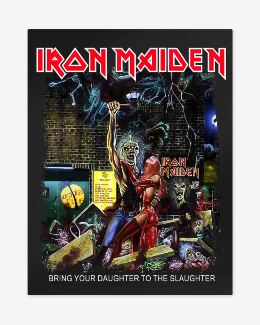 Print metalico Negro de Iron Maiden Bring Your Daughter