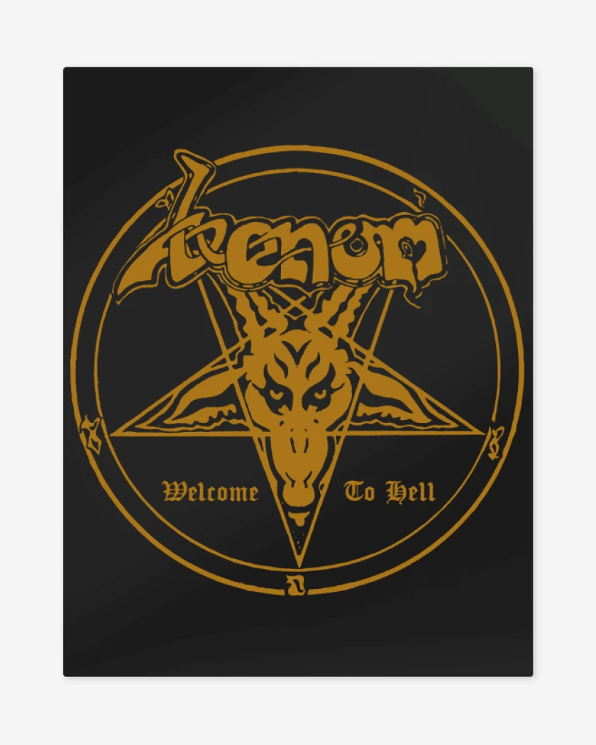 Print metalico Negro de Venom Welcome To Hell
