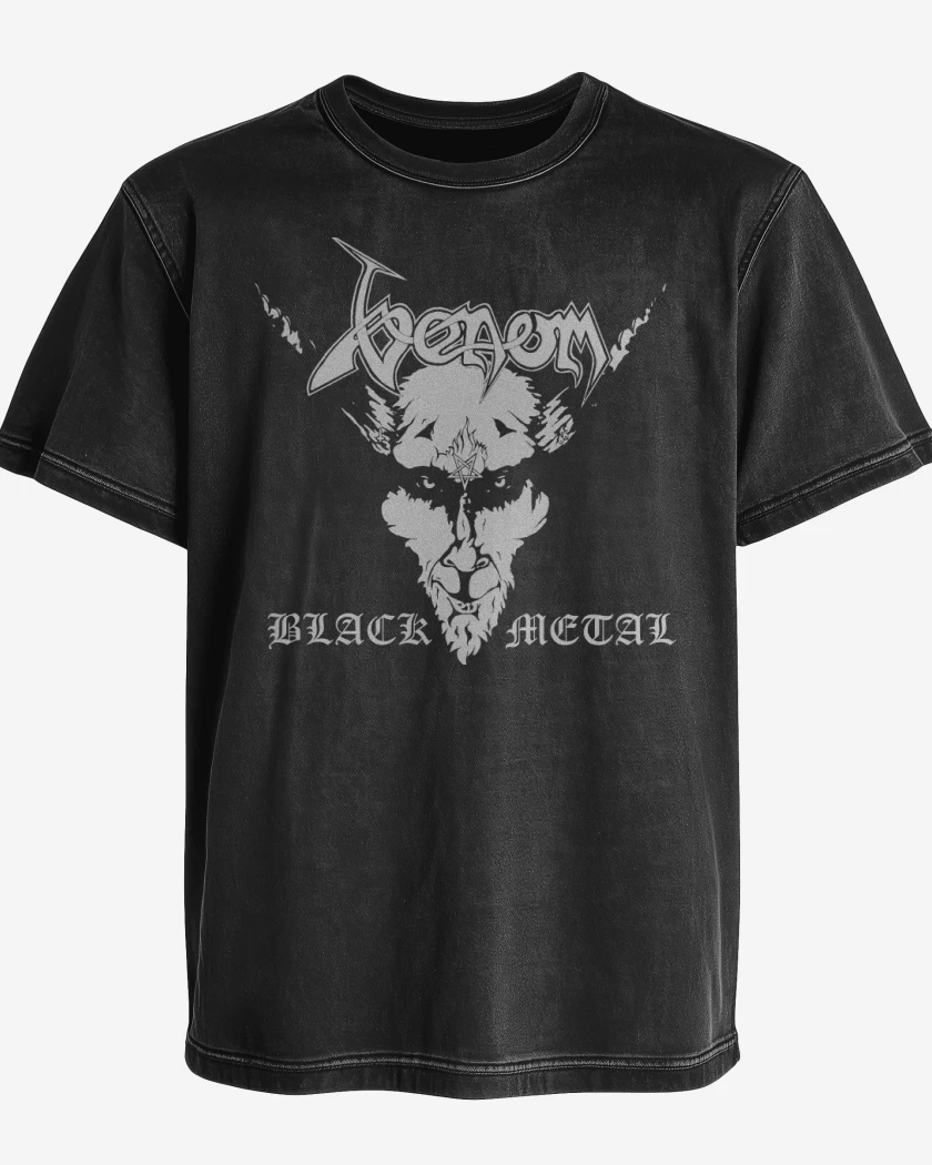 Polera desgastada Venom Black Metal v2