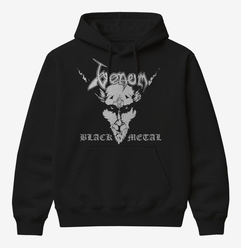 Poleron Canguro básico Negro de Venom Black Metal v2