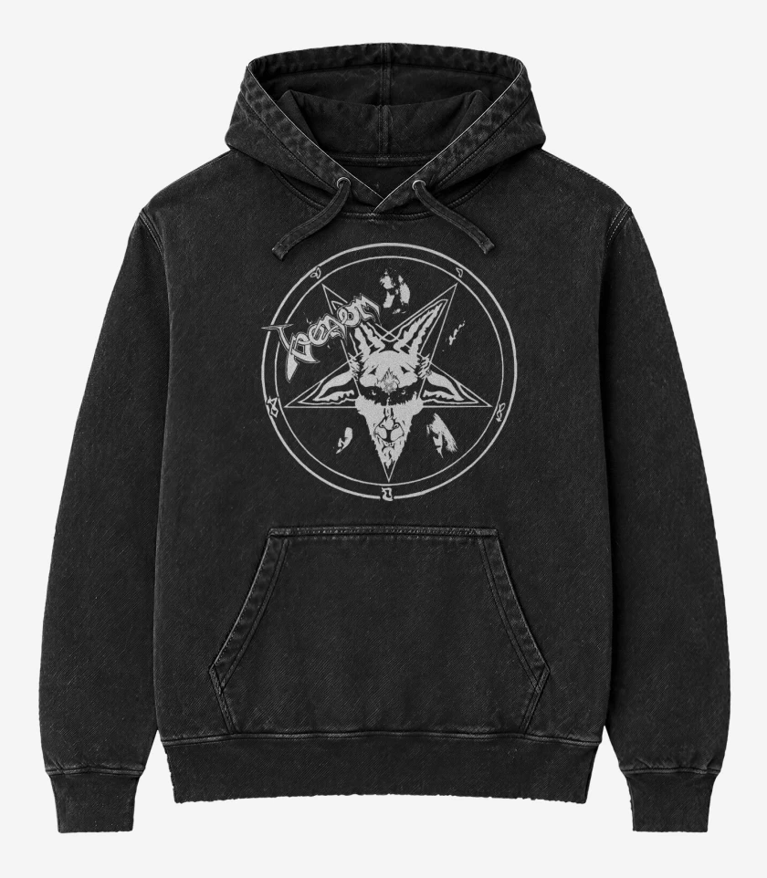 Poleron Canguro Acid Wash Negro de Venom 96