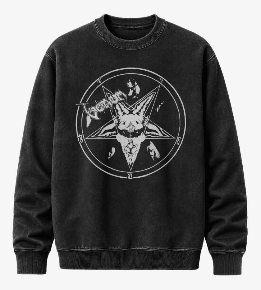 Poleron Polo Acid Wash Negro de Venom 96