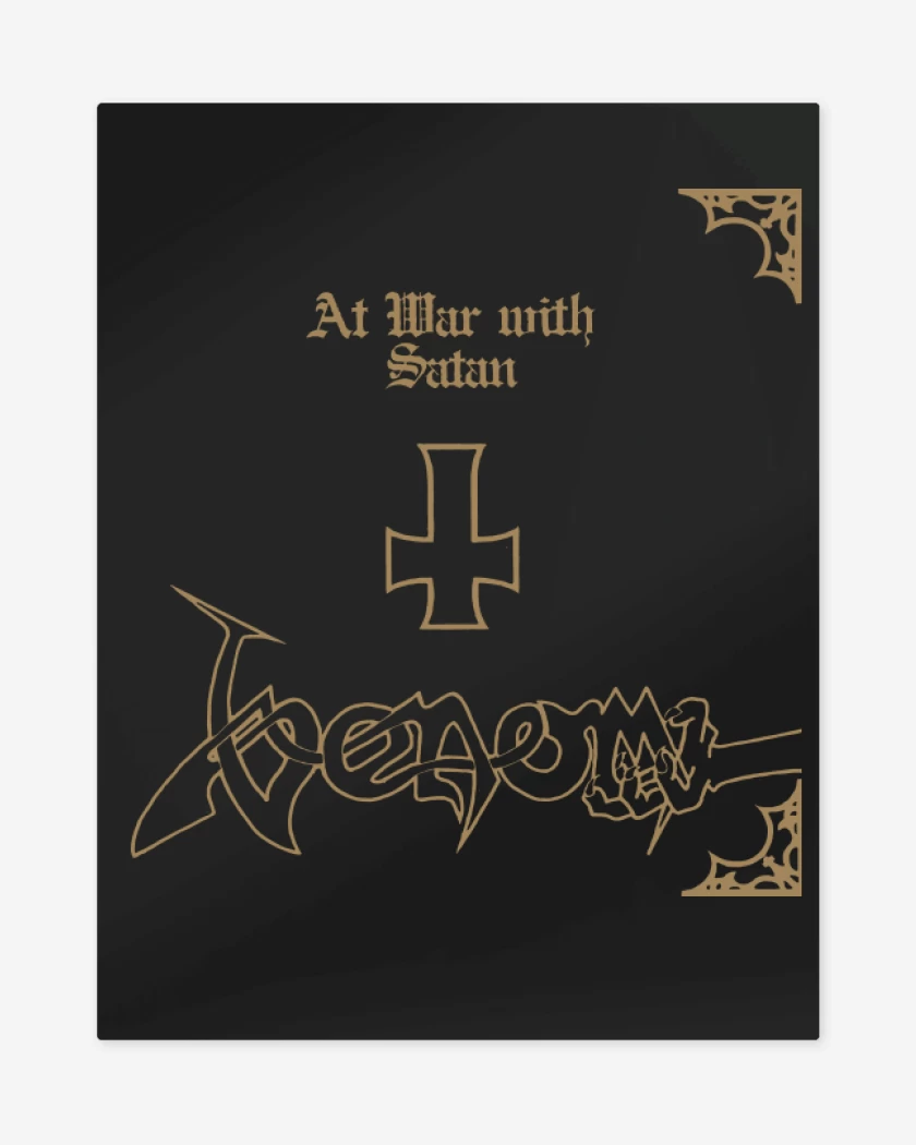 Print metalico Negro de Venom At War with Satan 