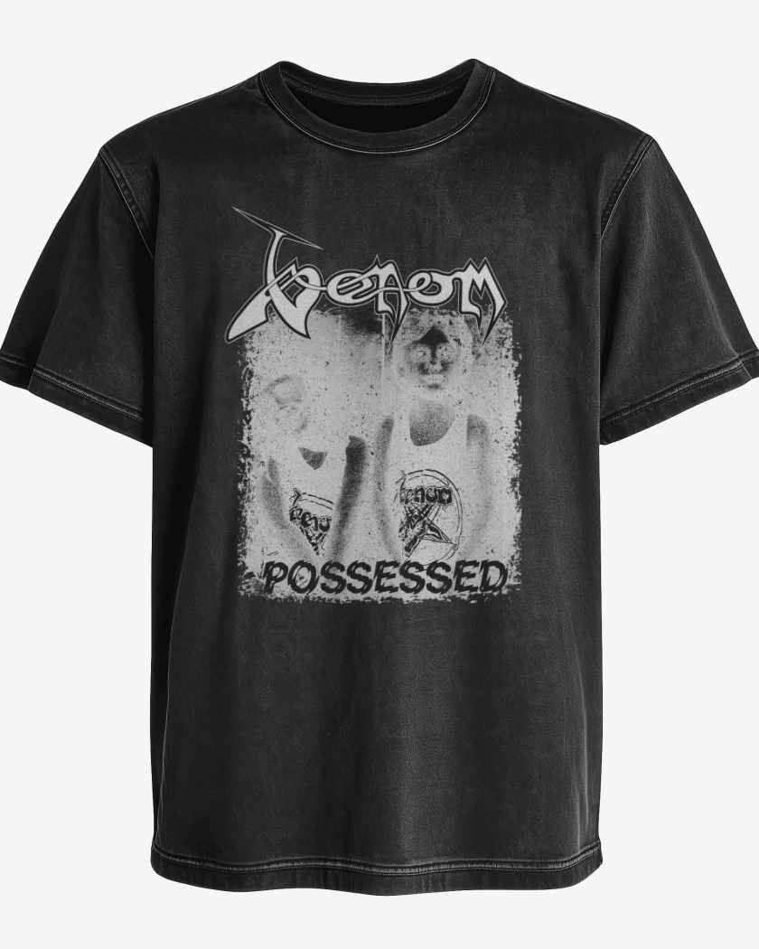 Polera desgastada Negro de Venom Possessed 