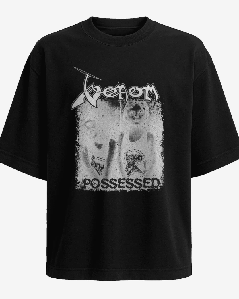 Polera Oversize Negro de Venom Possessed 