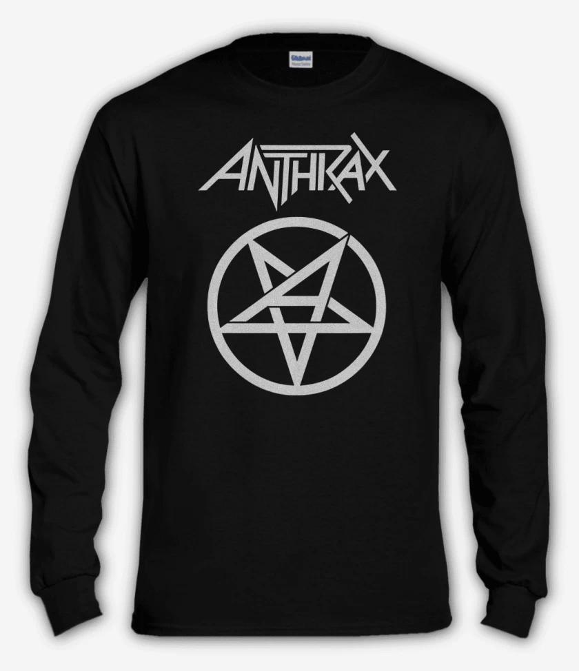 Polera manga larga Negro de Anthrax Logo