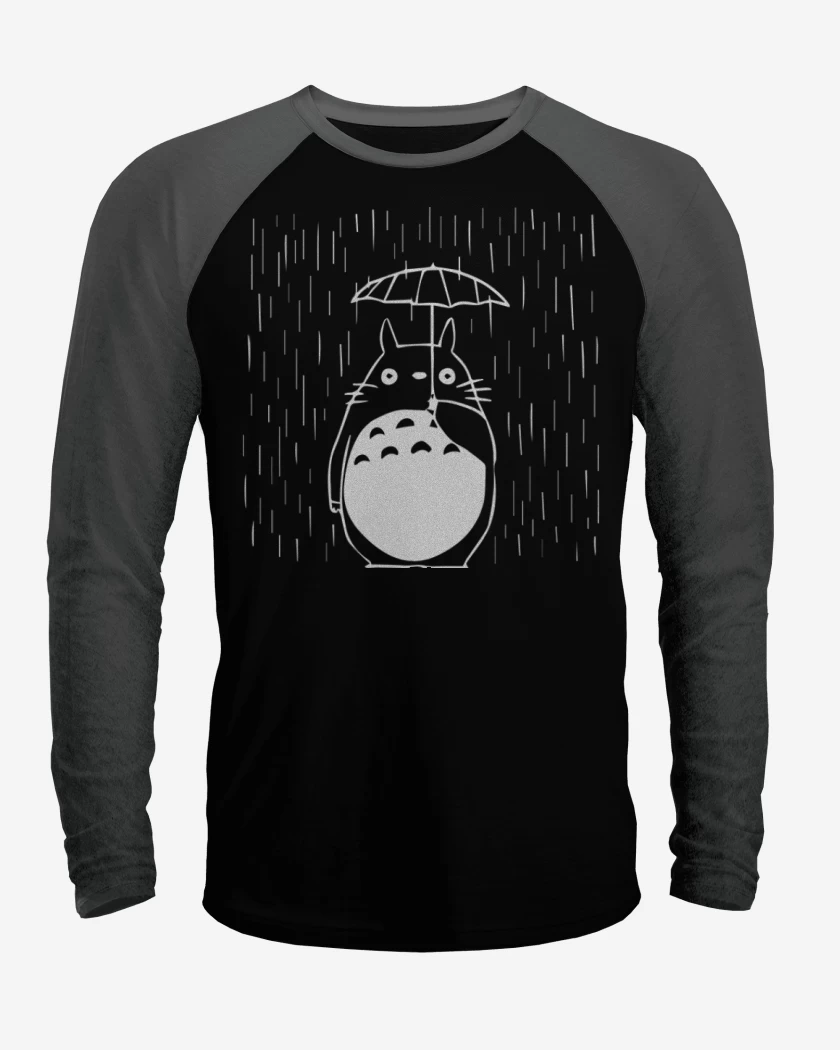 Polera Raglan Negro / Negro Heather de Totoro