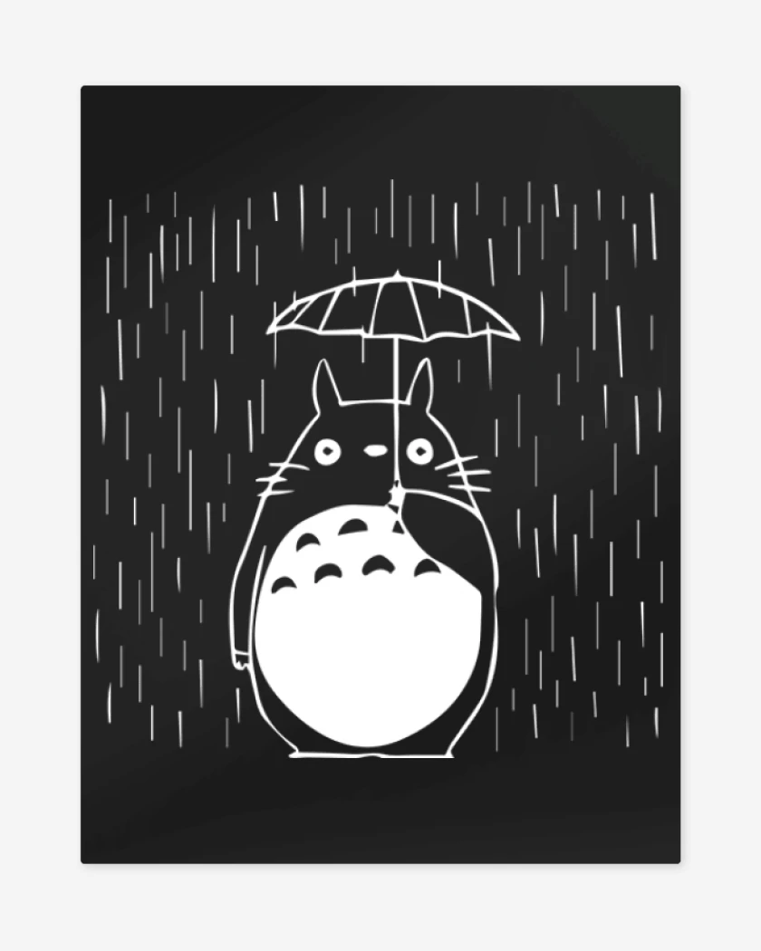 Print metalico Negro de Totoro