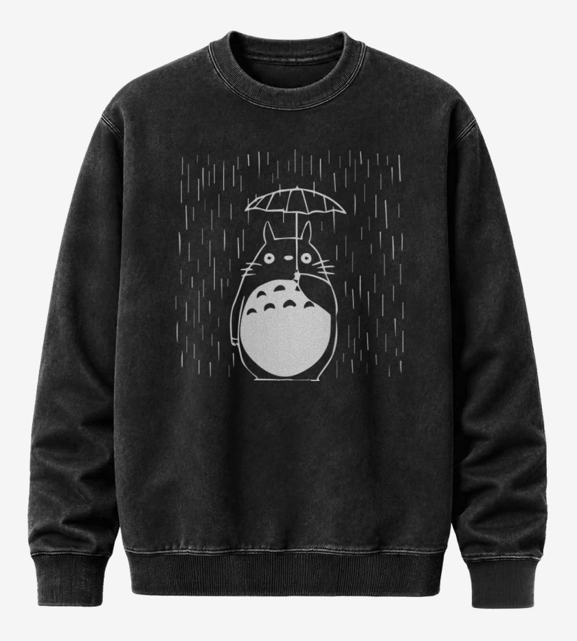 Poleron Polo Acid Wash Negro de Totoro
