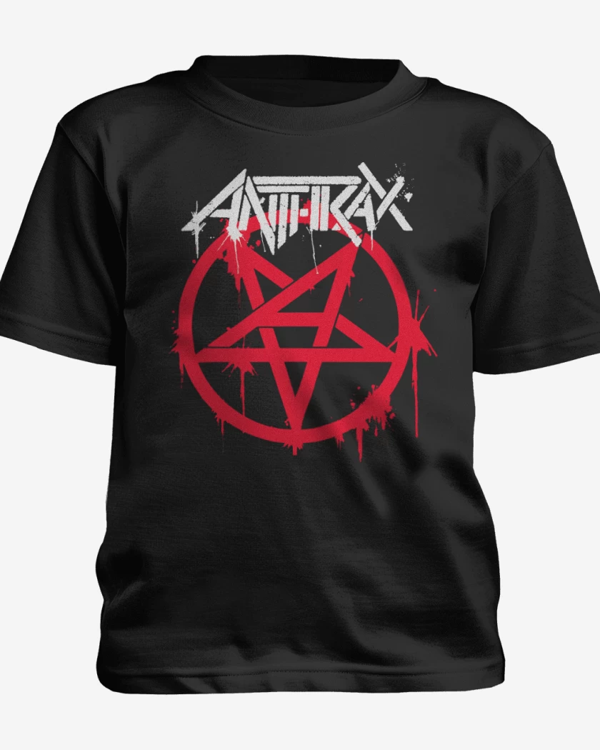 Polera de niño Negro de Anthrax Logo v2
