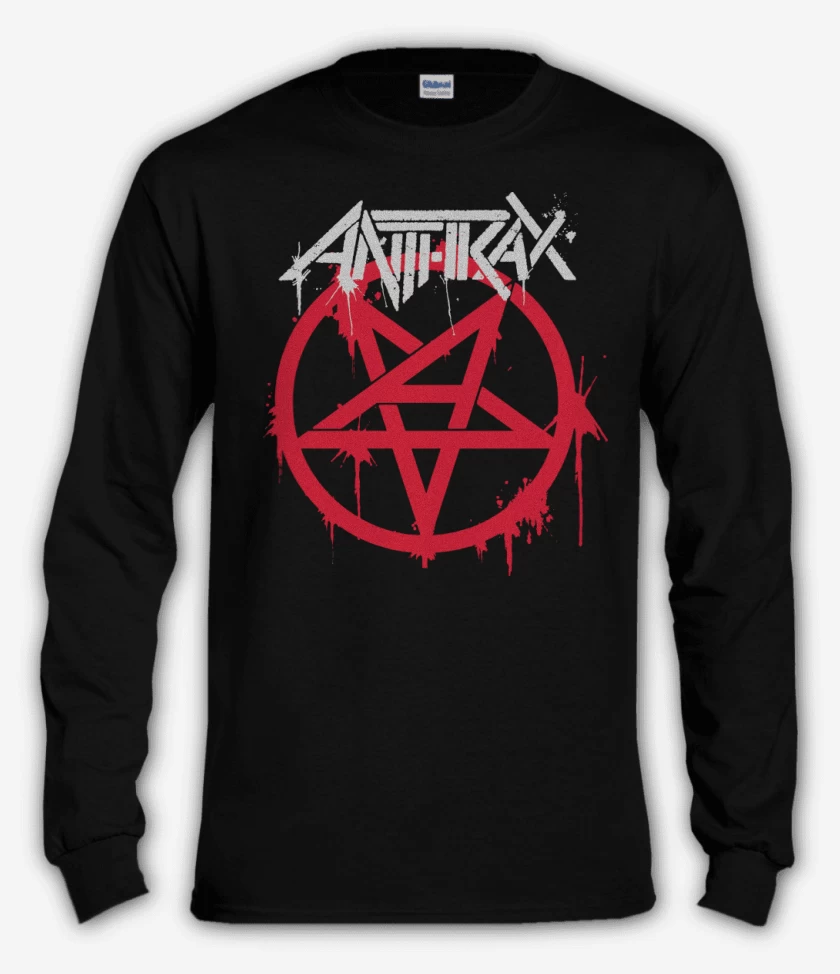 Polera manga larga Negro de Anthrax Logo v2