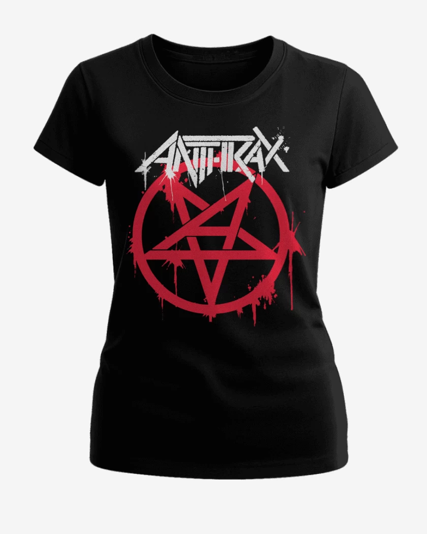 Polera de Mujer Negro de Anthrax Logo v2