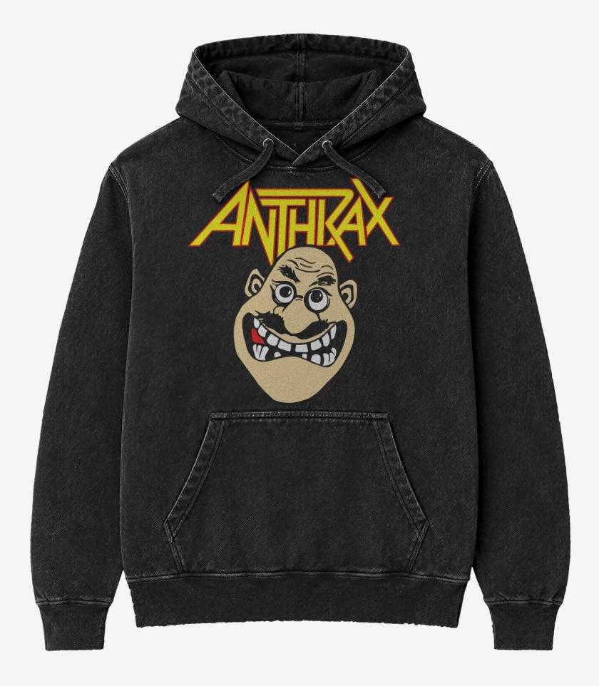 Poleron Canguro Acid Wash Negro de Anthrax Notman