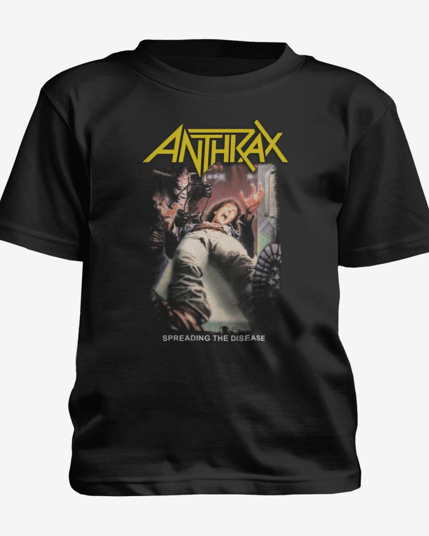 Polera de niño Negro de Anthrax Spreading the Disease 
