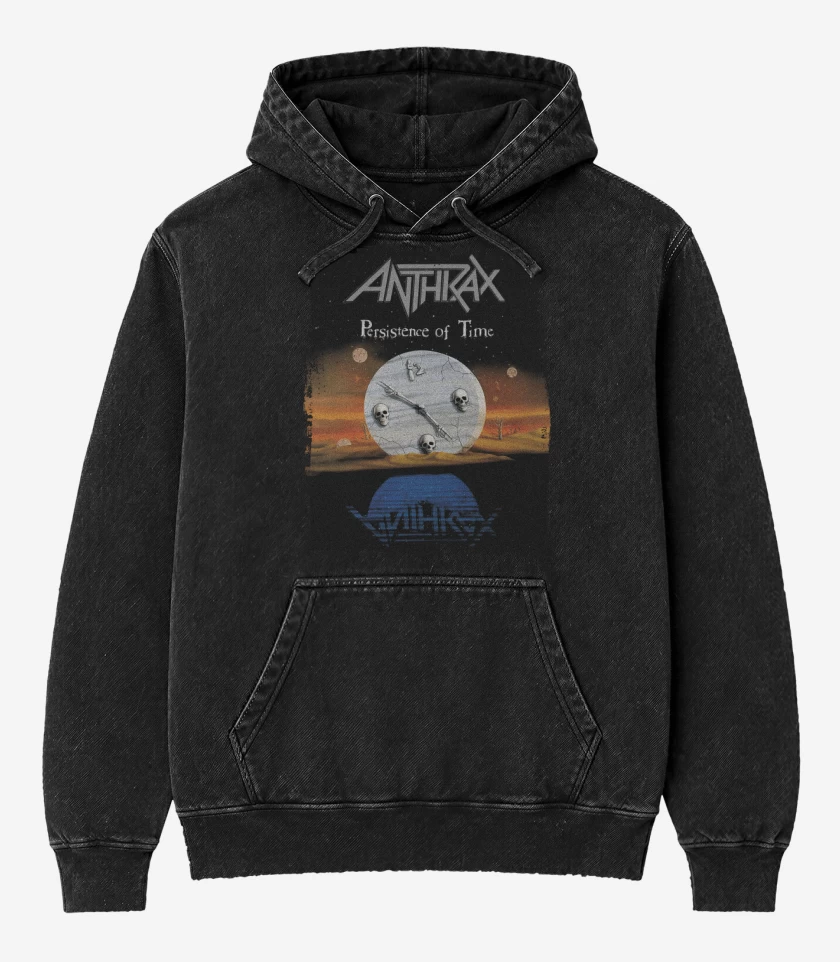 Poleron Canguro Acid Wash Negro de Anthrax Persistence of Time 