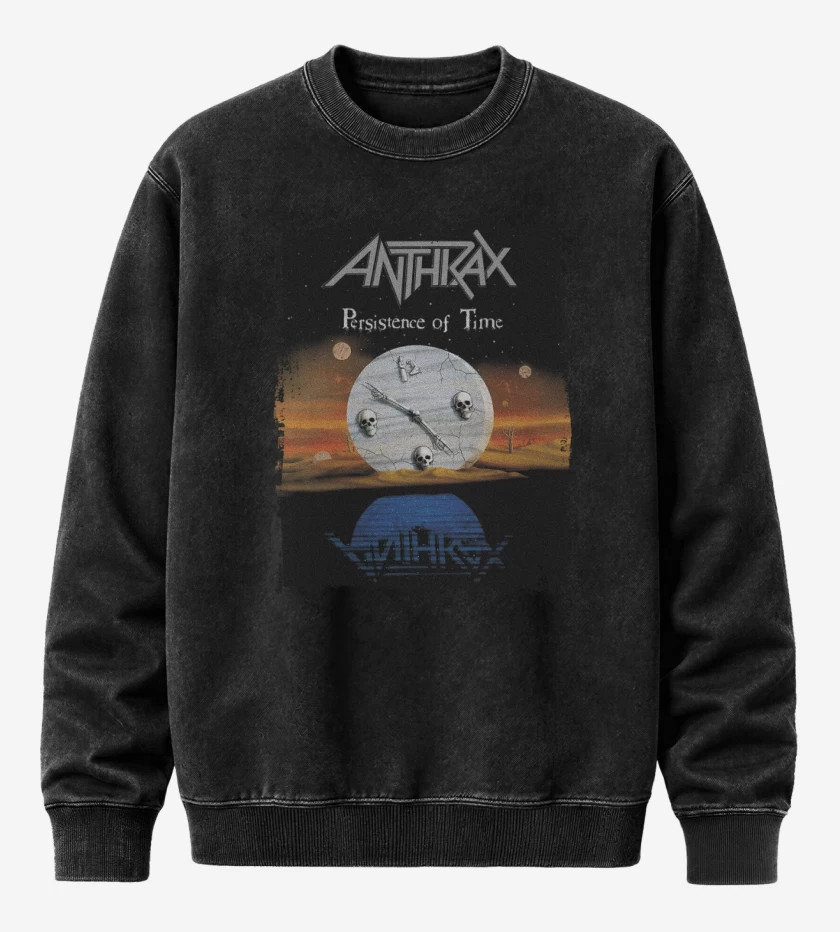 Poleron Polo Acid Wash Negro de Anthrax Persistence of Time 