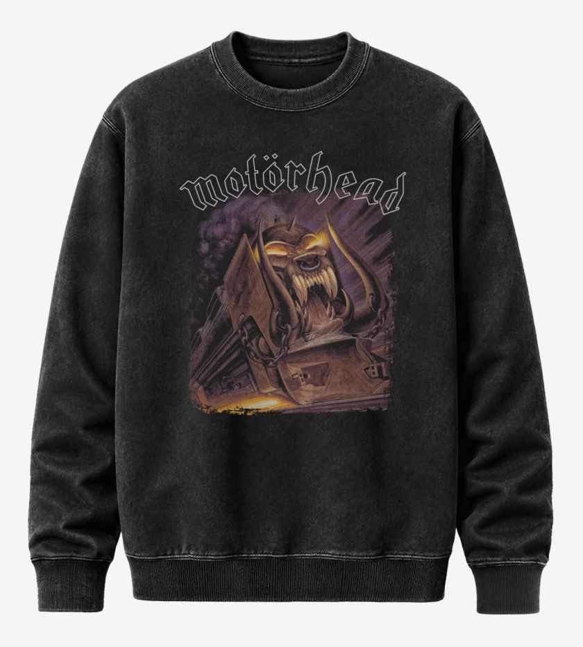 Poleron Polo Acid Wash Negro de Motorhead Orgasmatron