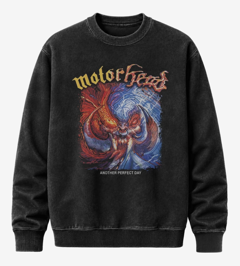 Poleron Polo Acid Wash Negro de Motorhead Another Perfect Day