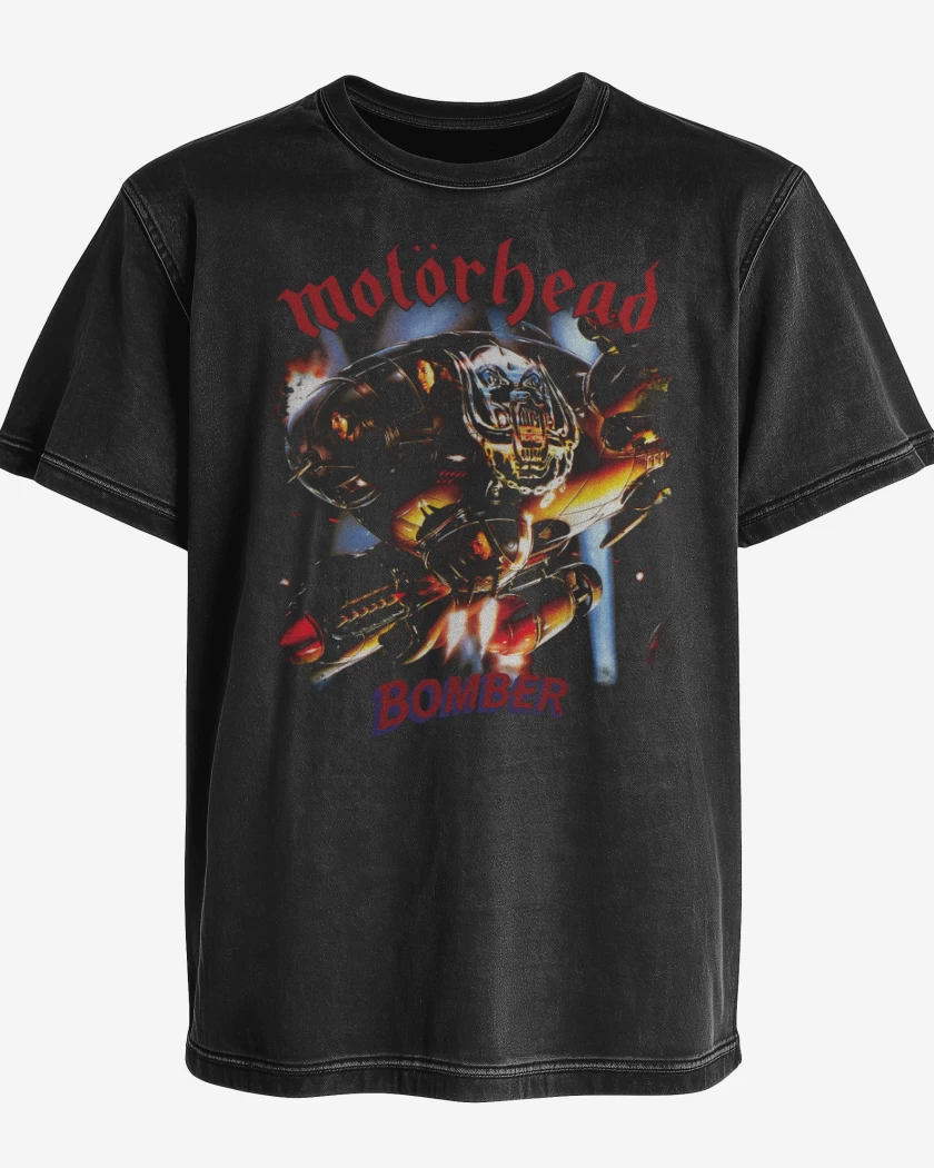 Polera desgastada Negro de Motorhead Bomber v2