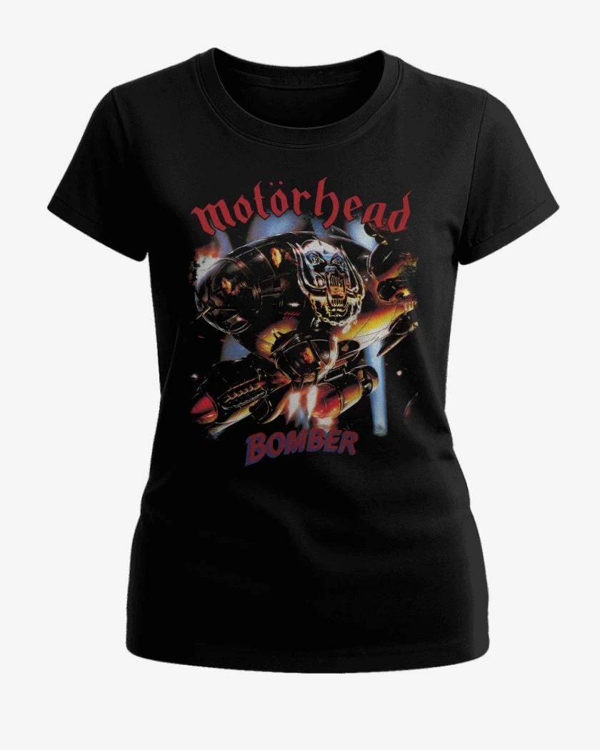 Polera de Mujer Negro de Motorhead Bomber v2