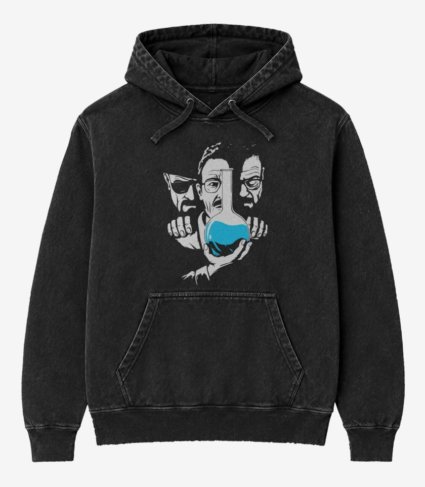 Poleron Canguro Acid Wash Negro de Heisenbergs