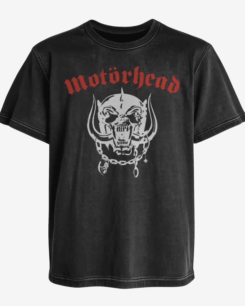 Polera desgastada Negro de Motorhead 1977