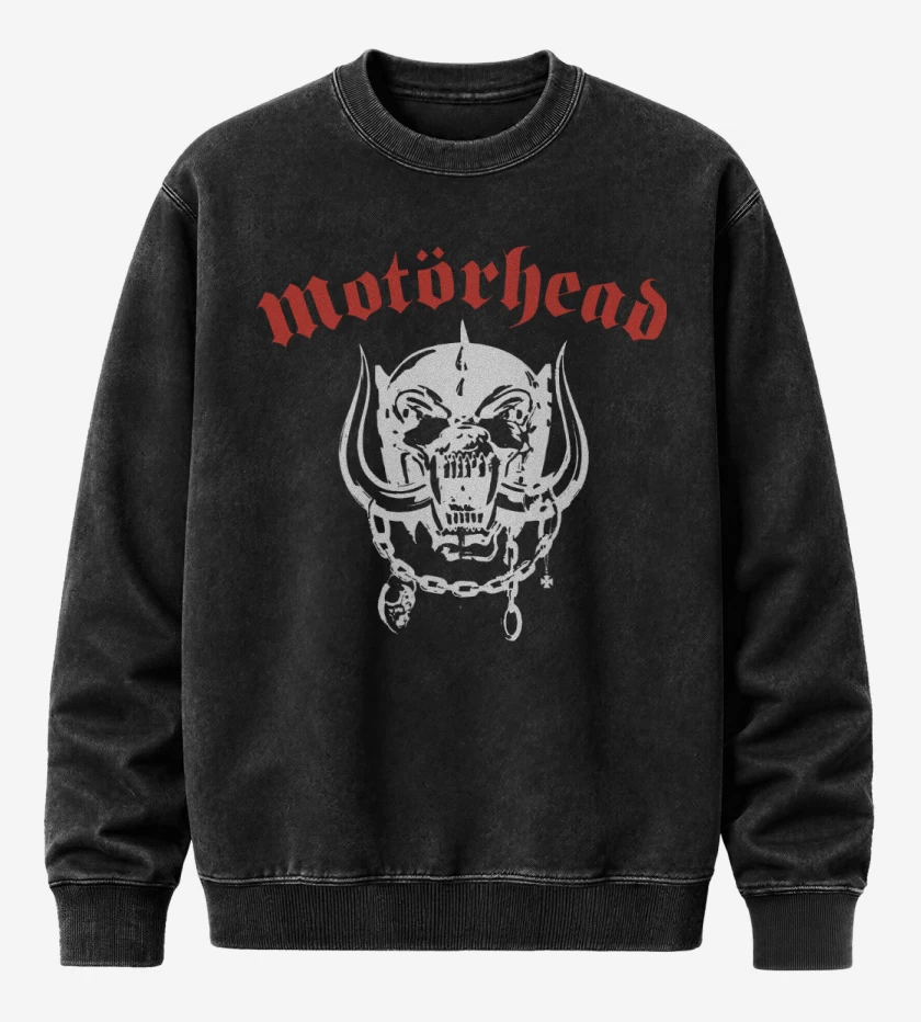 Poleron Polo Acid Wash Negro de Motorhead 1977
