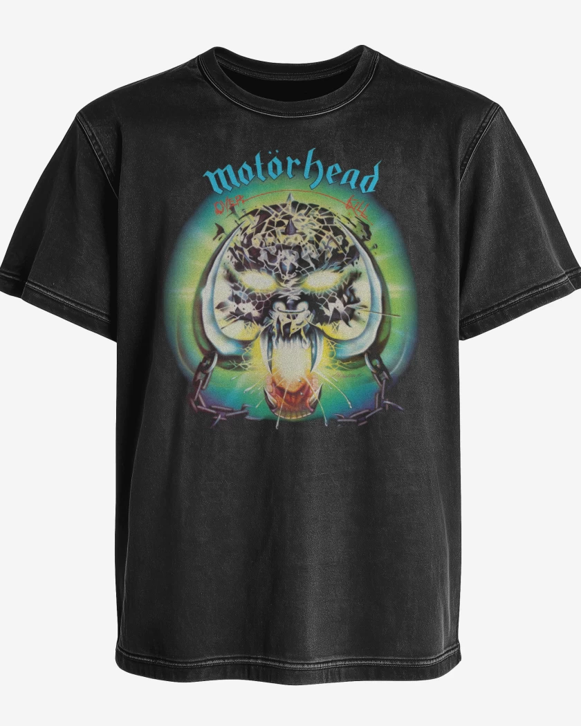 Polera desgastada Negro de Motorhead Overkill