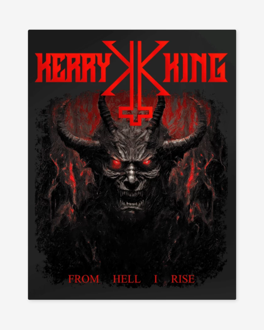 Print metalico Negro de Kerry King From Hell I Rise