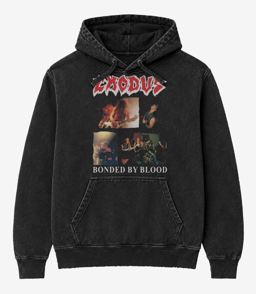 Poleron Canguro Acid Wash Negro de Exodus BBB