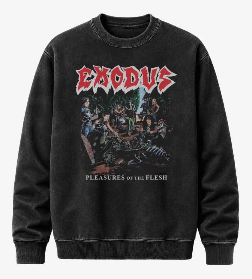 Poleron Polo Acid Wash Negro de Exodus Pleasures
