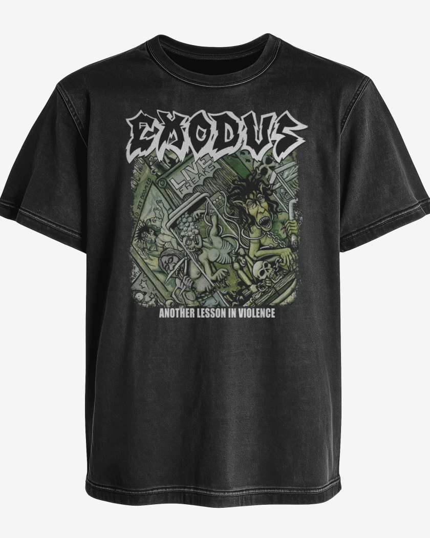 Polera desgastada Exodus Another Lesson in Violence