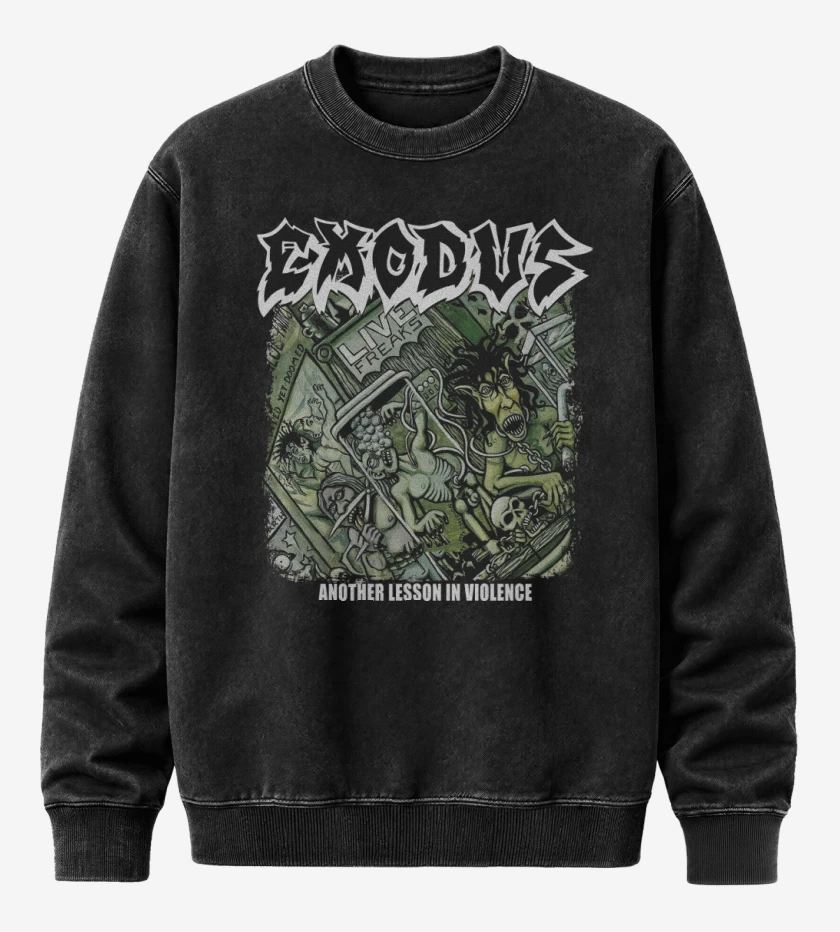 Poleron Polo Acid Wash Negro de Exodus Another Lesson in Violence