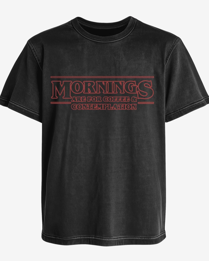 Polera desgastada Negro de Stranger things 3