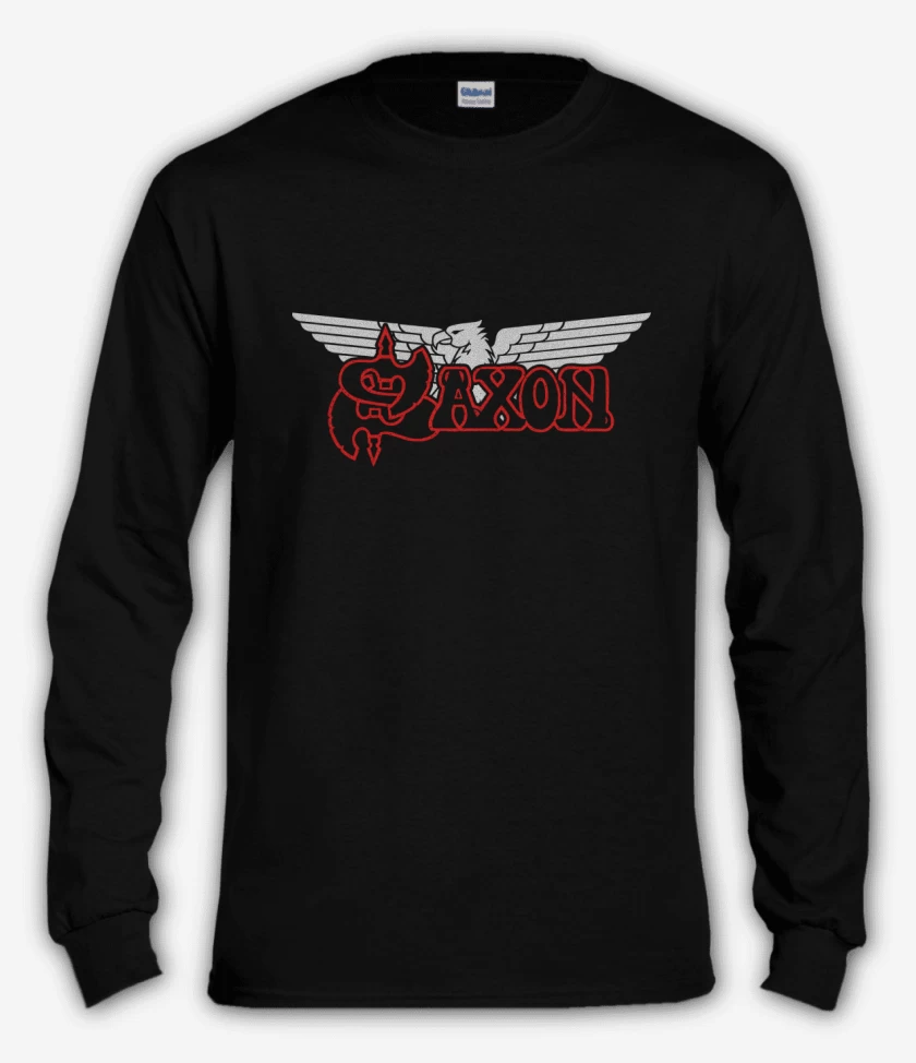 Polera manga larga Negro de Saxon Logo