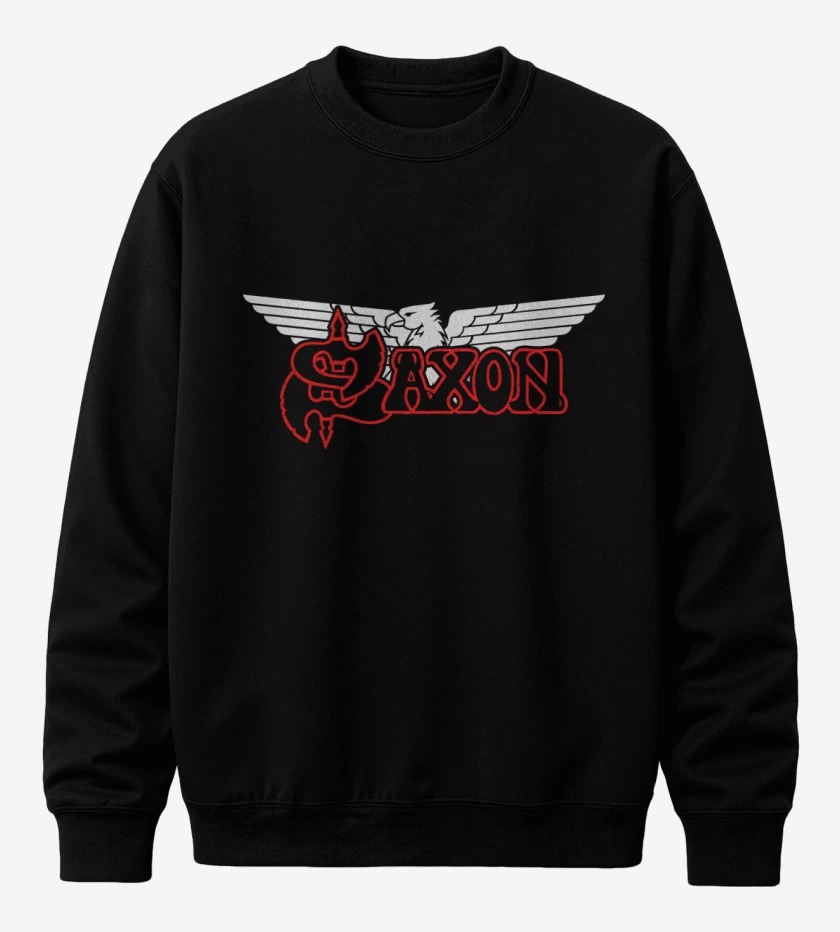 Poleron polo Negro de Saxon Logo
