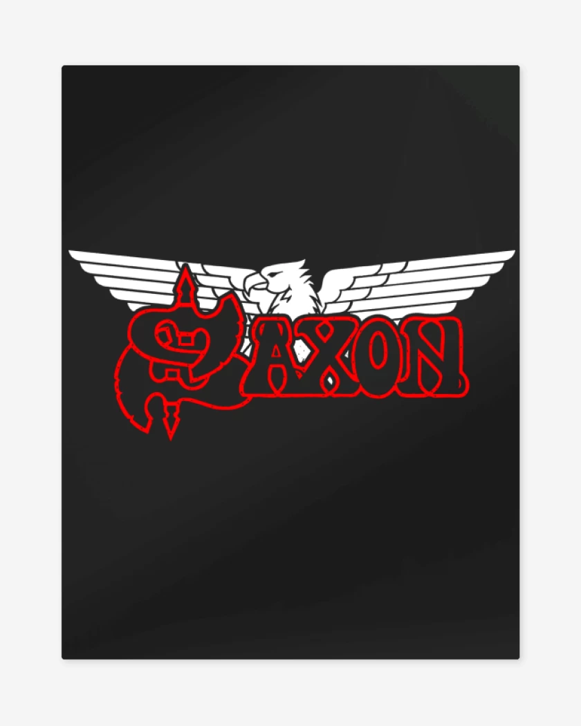 Print metalico Negro de Saxon Logo