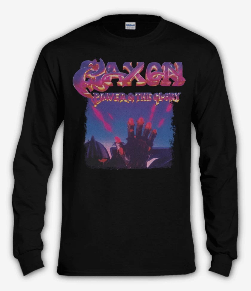 Polera manga larga Negro de Saxon Power and The Glory