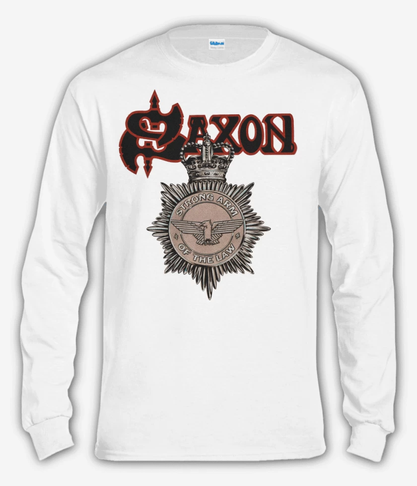 Polera manga larga Blanco de Saxon Strong Arm of the Law