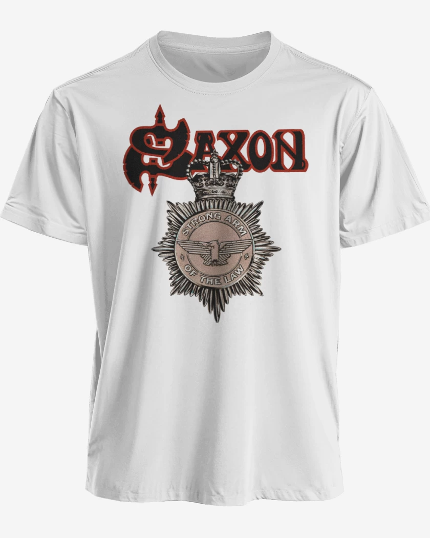 Polera premium Blanco de Saxon Strong Arm of the Law