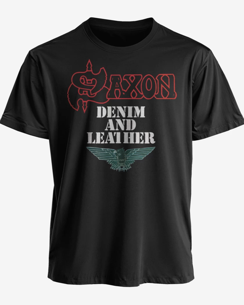 Polera premium Negro de Saxon Denin and Leather