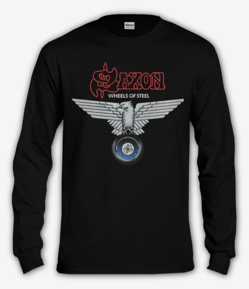Polera manga larga Negro de Saxon Wheels of Steel